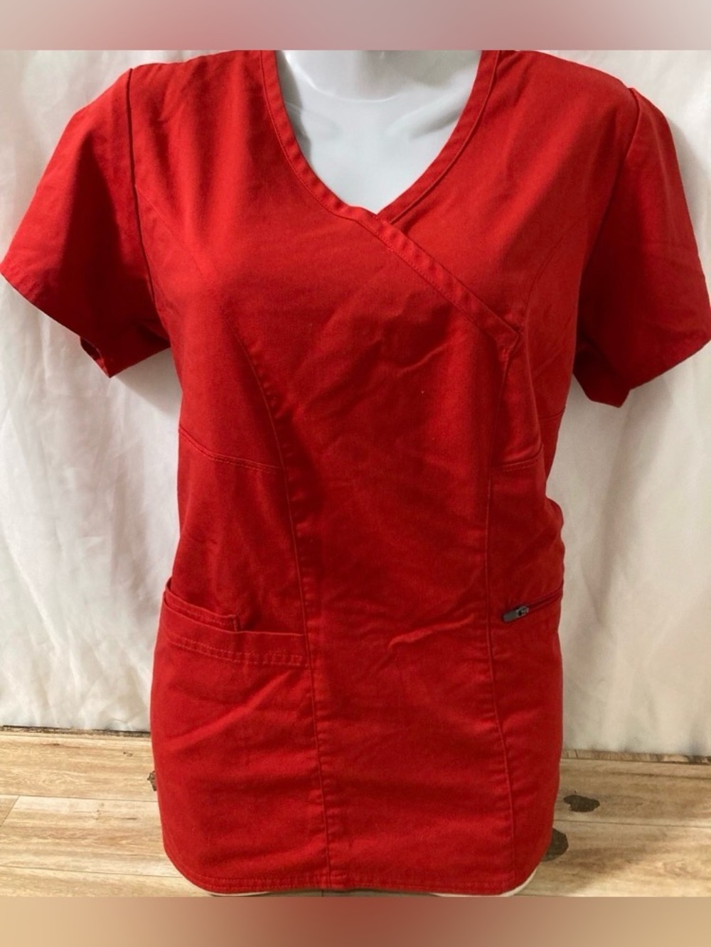Grey’s Anatomy by Barco Red Stretch Scrub Top Size S